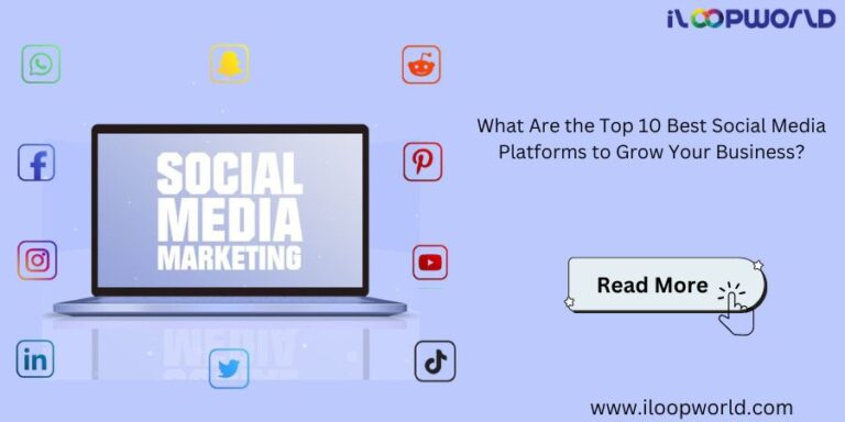 Illustration of popular social media icons representing the top platforms for business growth in 2025