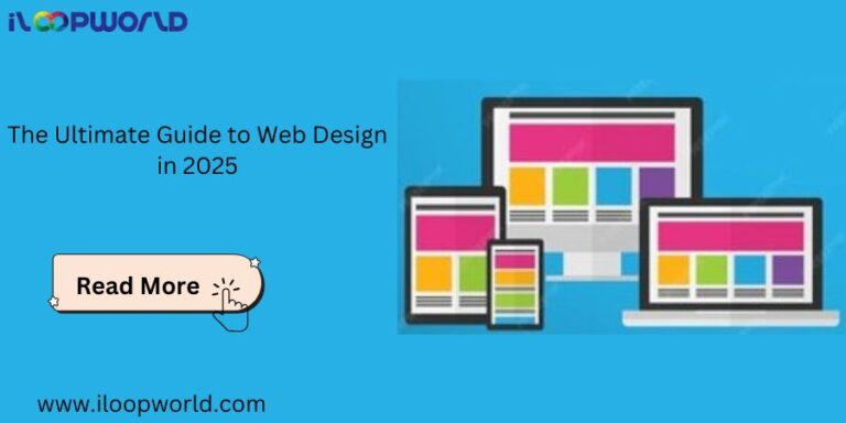 Modern web designer working on a futuristic website interface in 2025 with AI and responsive elements