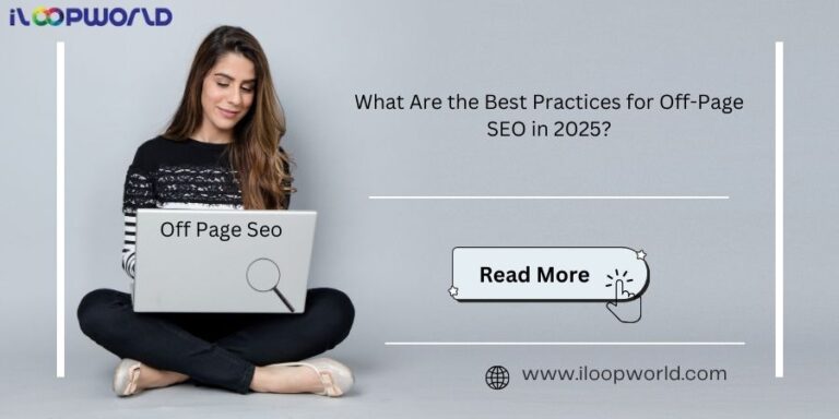Illustration of digital marketing strategy for off-page SEO in 2025, featuring backlinks, social media, and digital PR icons