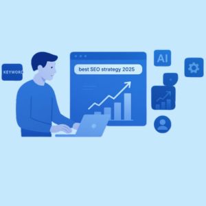 SEO professional analyzing AI keyword data to rank faster using long-tail SEO strategy in 2025.